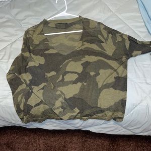 Long Sleeve Camp Cutout Top